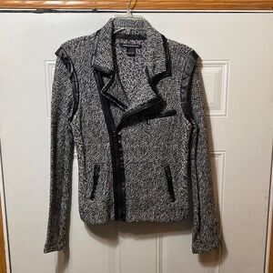 Foreign Exchange Black and Gray Textured Blazer M